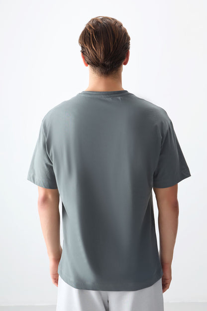 100% Cotton Thick Soft Textured Oversize Fit Basic Men's T-Shirt - 88353