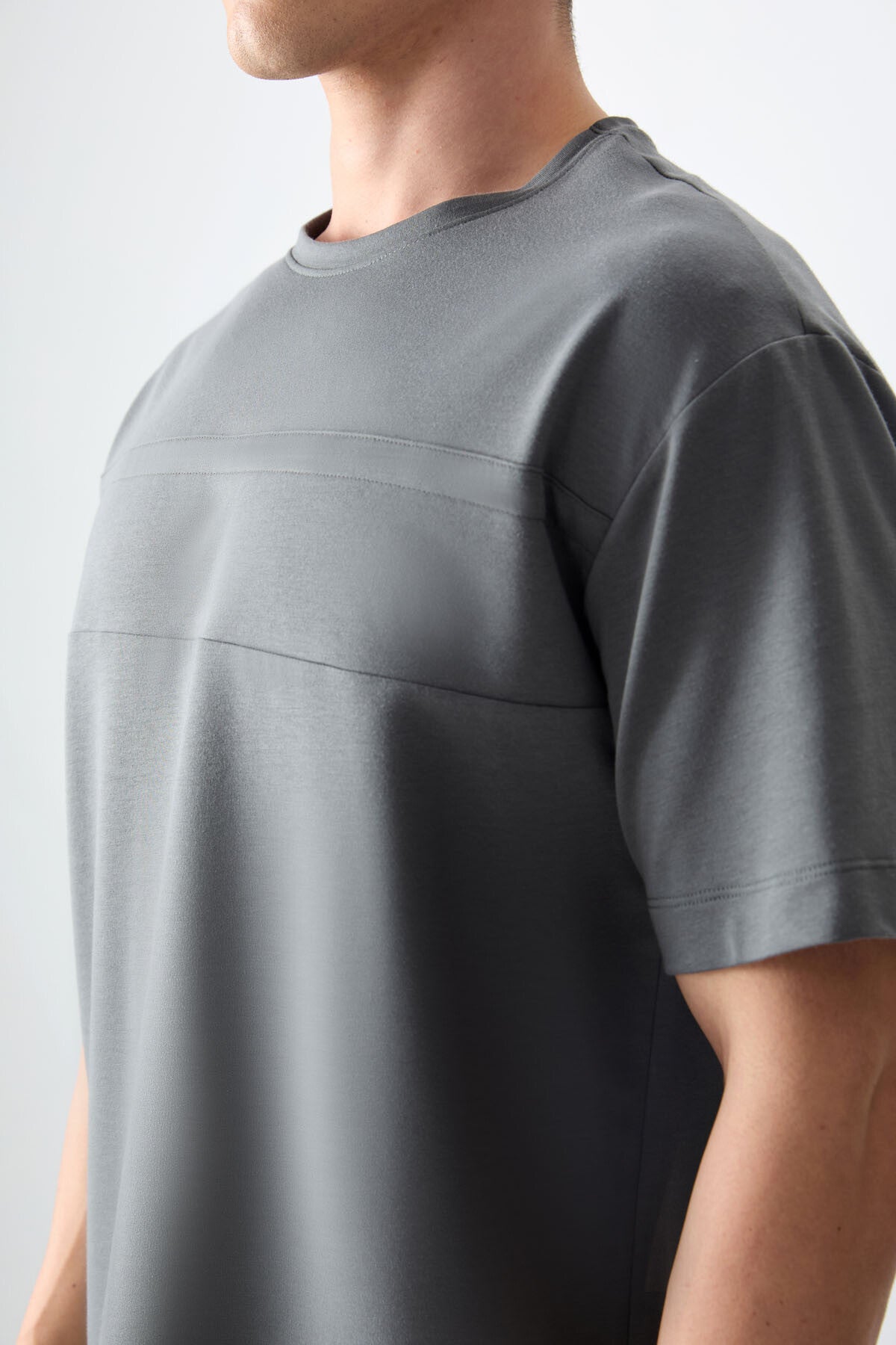 Cotton Thick Soft Textured Oversize Fit Basic Men's T-Shirt - 88378