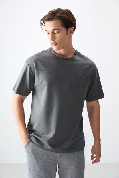 Cotton Thick Soft Textured Oversize Fit Basic Men's T-Shirt - 88378