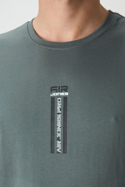 100% Cotton Thick Soft Textured Oversize Fit Printed Men's T-Shirt - 88360
