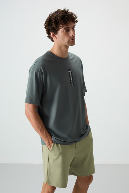 100% Cotton Thick Soft Textured Oversize Fit Printed Men's T-Shirt - 88360