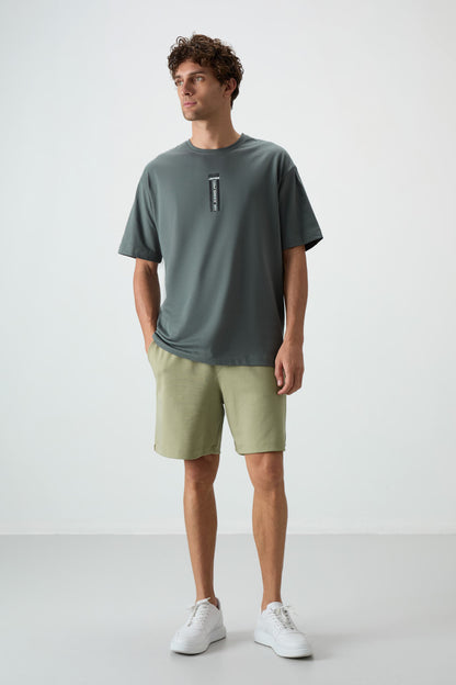 100% Cotton Thick Soft Textured Oversize Fit Printed Men's T-Shirt - 88360