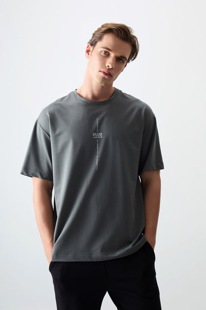 Cotton Right Thick Soft Textured Oversize Fit Printed Men's T-Shirt - 88373