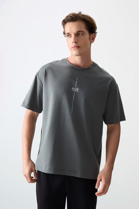 Cotton Right Thick Soft Textured Oversize Fit Printed Men's T-Shirt - 88373