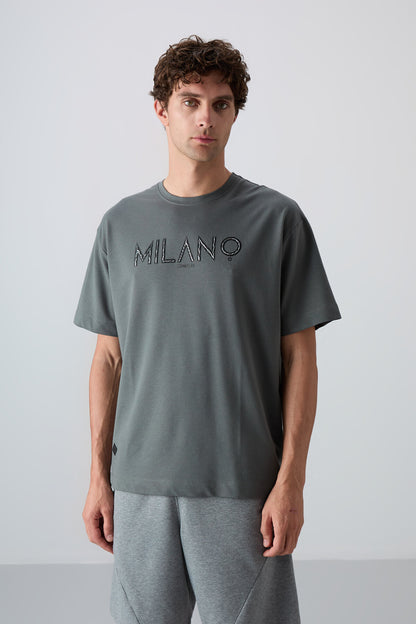 Cotton Thick Soft Textured Oversize Fit Printed Men's T-Shirt - 88345