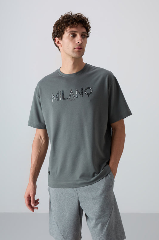 Cotton Thick Soft Textured Oversize Fit Printed Men's T-Shirt - 88345