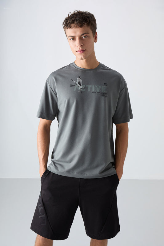 Cotton Thick Soft Textured Oversize Fit Printed Men's T-Shirt - 88344