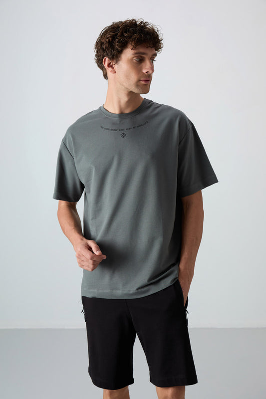 Cotton Thick Soft Textured Oversize Fit Printed Men's T-Shirt - 88343