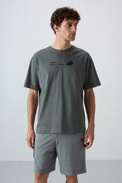 Cotton Thick Soft Textured Oversize Fit Printed Men's T-Shirt - 88330