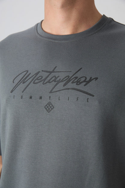 Cotton Right Thick Soft Textured Oversize Fit Printed Men's T-Shirt - 88320