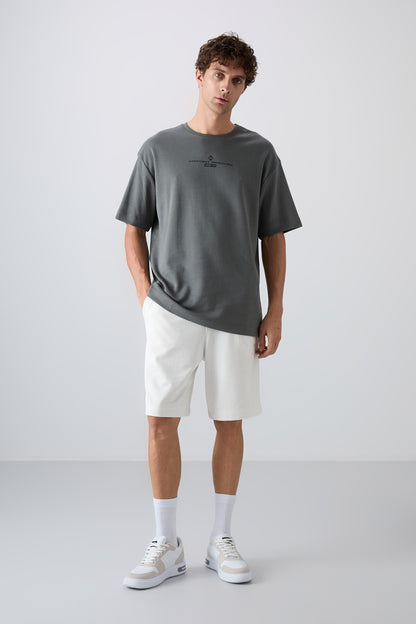 Cotton Thick Soft Textured Oversize Fit Printed Men's T-Shirt - 88321