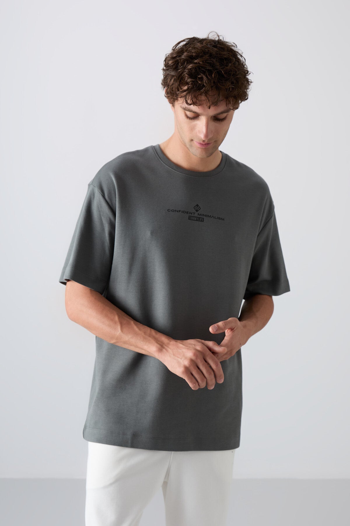 Cotton Thick Soft Textured Oversize Fit Printed Men's T-Shirt - 88321