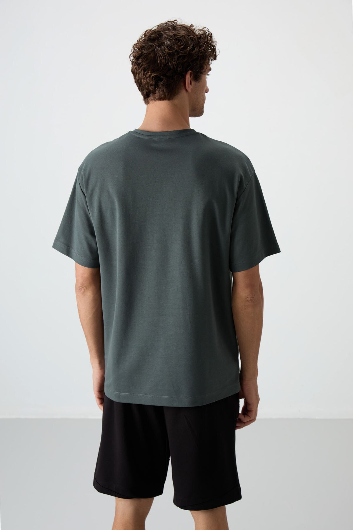 Cotton Right Thick Textured Oversize Fit Printed Men's T-Shirt - 88364