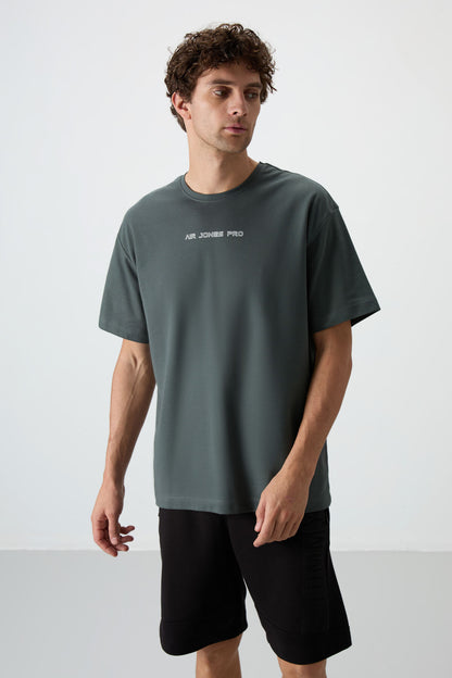 Cotton Right Thick Textured Oversize Fit Printed Men's T-Shirt - 88364