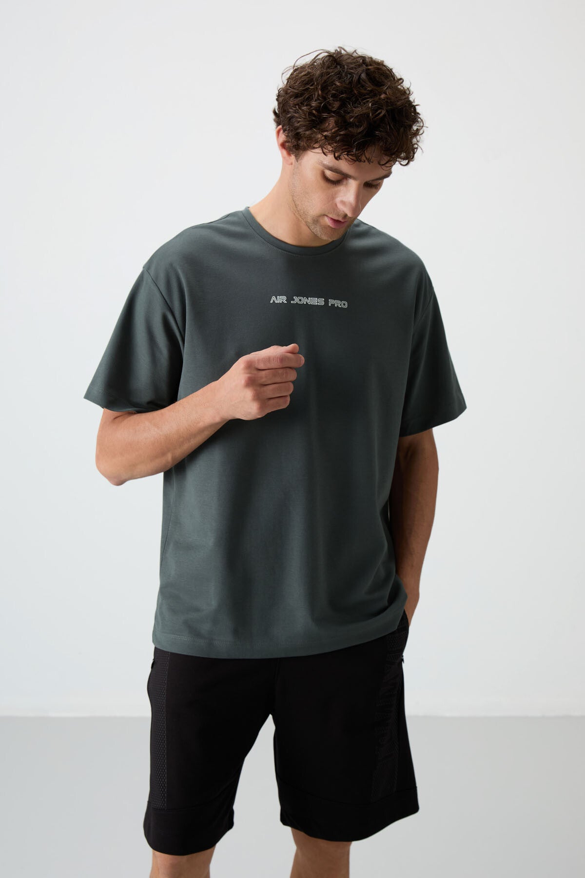 Cotton Right Thick Textured Oversize Fit Printed Men's T-Shirt - 88364