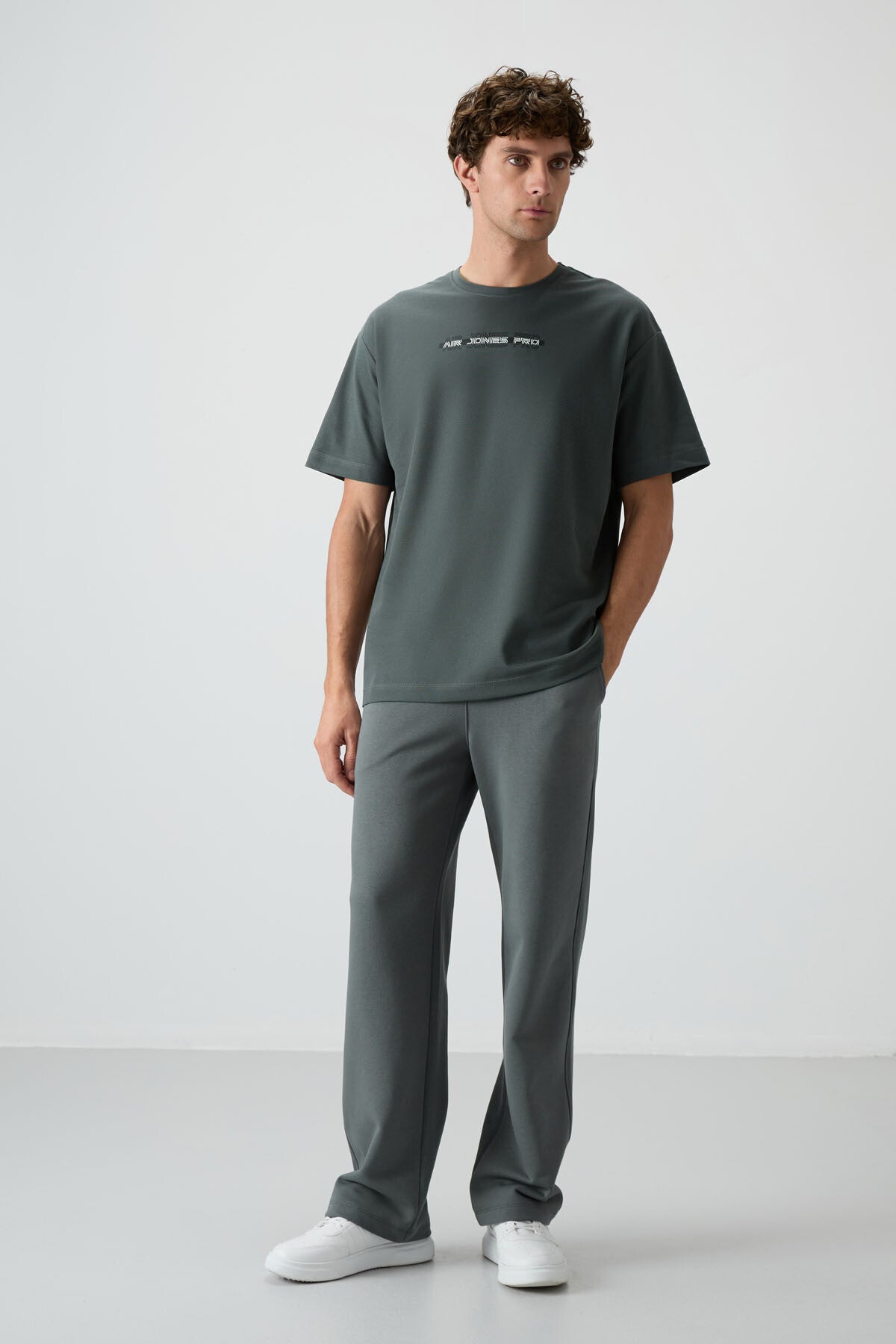 Cotton Right Thick Textured Surface Oversize Fit Printed Men's T-Shirt - 88365