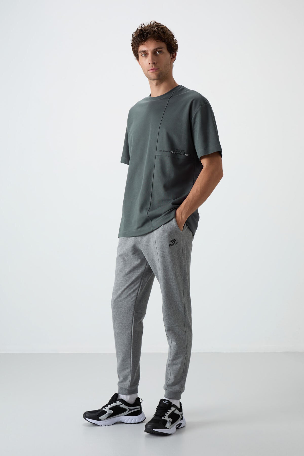 Cotton Right Thick Textured Surface Oversize Fit Printed Men's T-Shirt - 88370