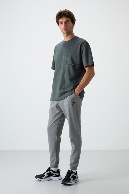 Cotton Right Thick Textured Surface Oversize Fit Printed Men's T-Shirt - 88370