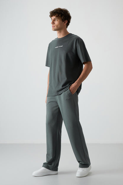 Cotton Right Thick Textured Surface Oversize Fit Printed Men's T-Shirt - 88372