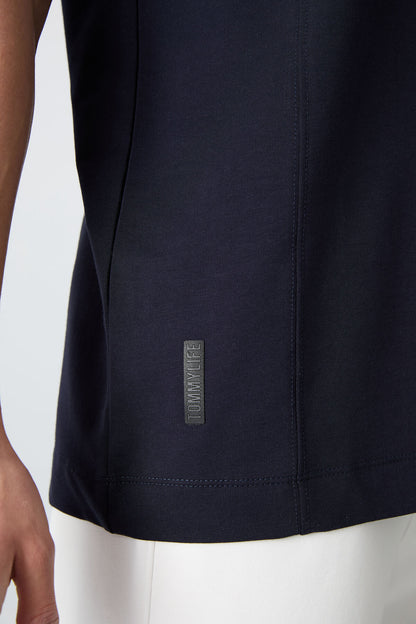 Navy Blue Cotton Thick Soft Textured Oversize Fit Basic Men's T-Shirt - 88349