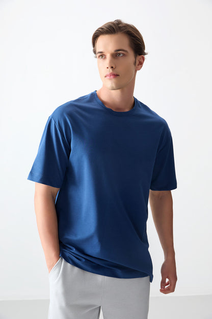 Parlament Cotton Thick Soft Textured Oversize Fit Basic Men's T-Shirt - 88377