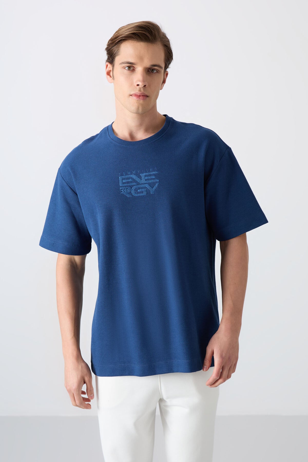 Parliament Cotton Thick Textured Surface Oversize Fit Printed Men's T-Shirt - 88336