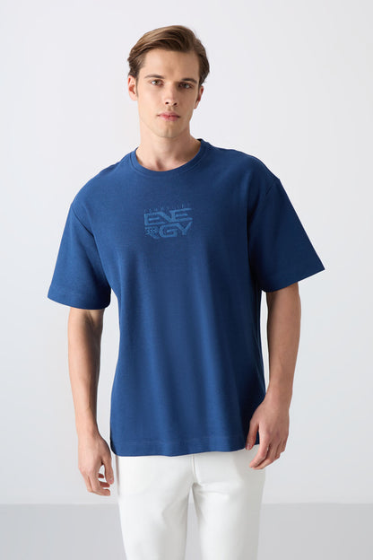 Parliament Cotton Thick Textured Surface Oversize Fit Printed Men's T-Shirt - 88336