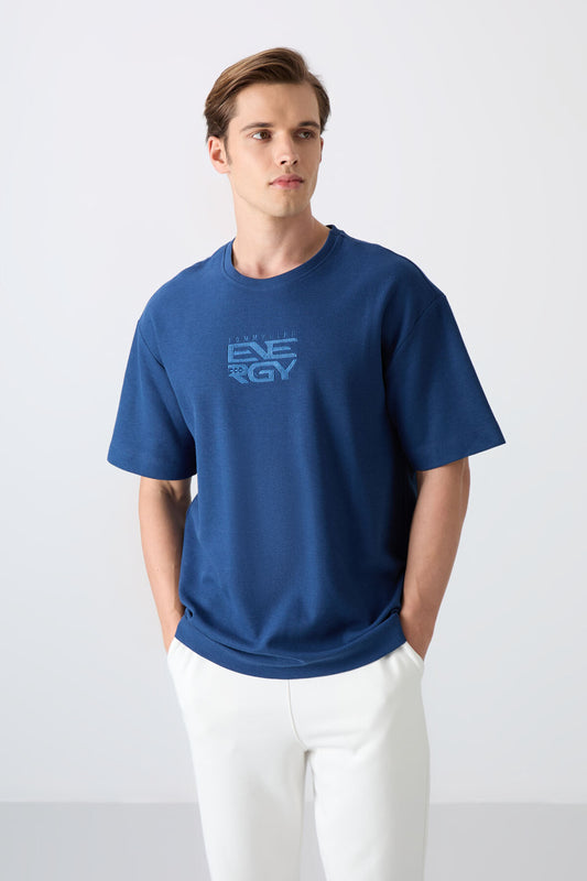 Parliament Cotton Thick Textured Surface Oversize Fit Printed Men's T-Shirt - 88336