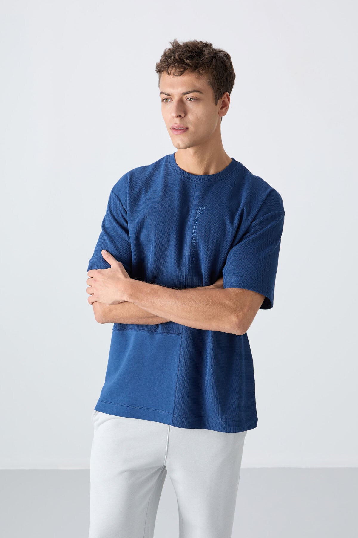 Parliament Cotton Thick Textured Surface Oversize Fit Basic Men's T-Shirt - 88337