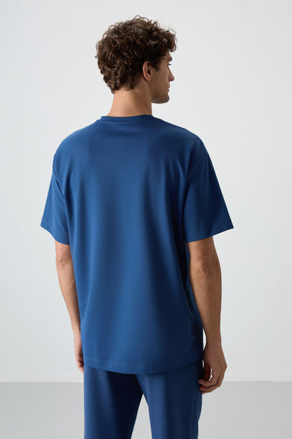 Parliament Cotton Thick Textured Surface Oversize Fit Printed Men's T-Shirt - 88365
