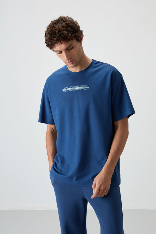 Parliament Cotton Thick Textured Surface Oversize Fit Printed Men's T-Shirt - 88365