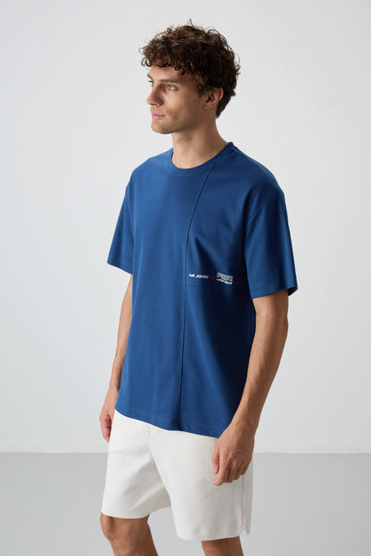Parliament Cotton Thick Textured Surface Oversize Fit Printed Men's T-Shirt - 88370
