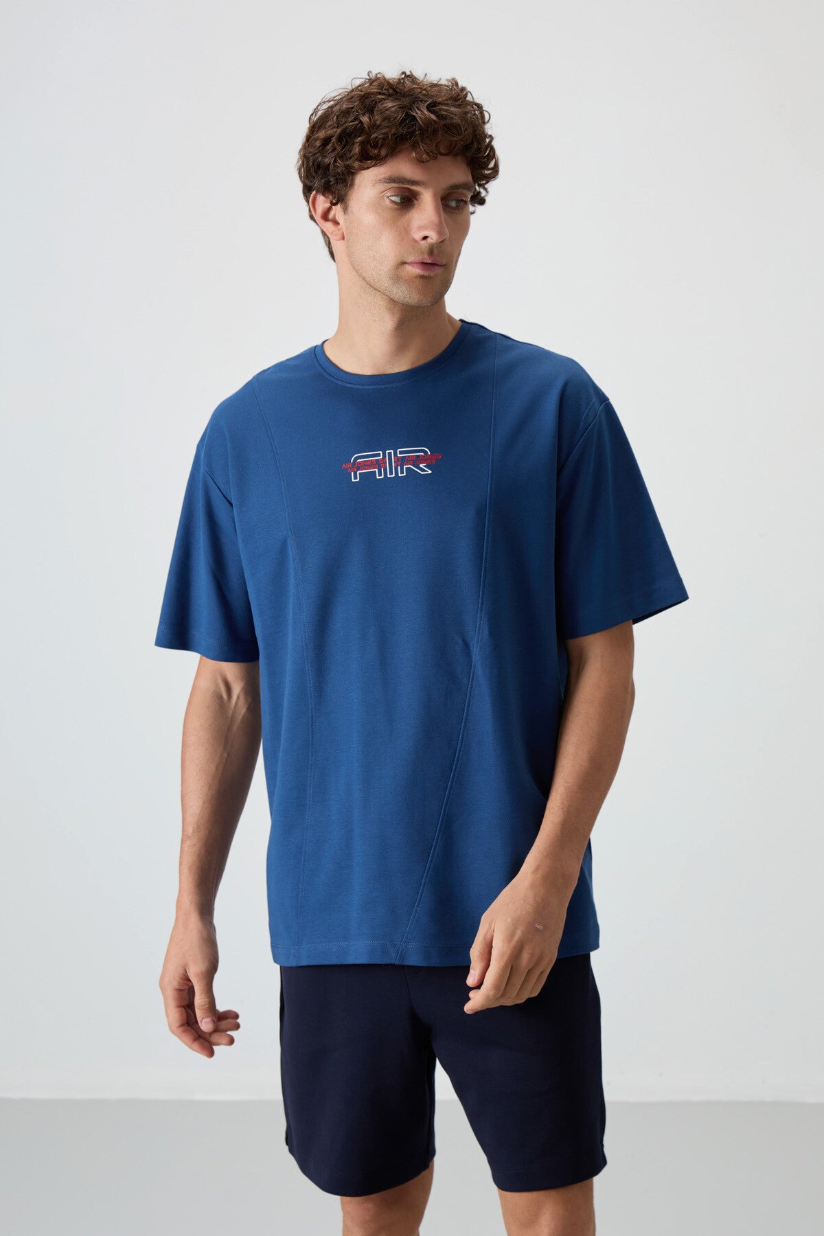 Parliament Cotton Thick Textured Surface Oversize Fit Printed Men's T-Shirt - 88372