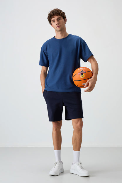Parlament Waffle Interlock Textured Surface Oversize Fit Basic Men's T-Shirt - 88379
