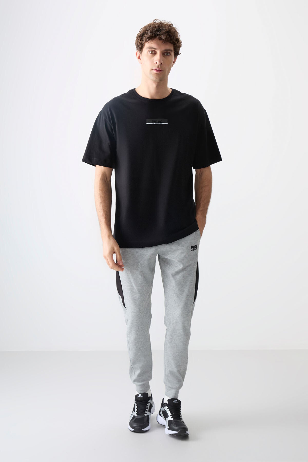 Black 100% Cotton Thick Soft Textured Oversize Fit Printed Men's T-Shirt - 88359