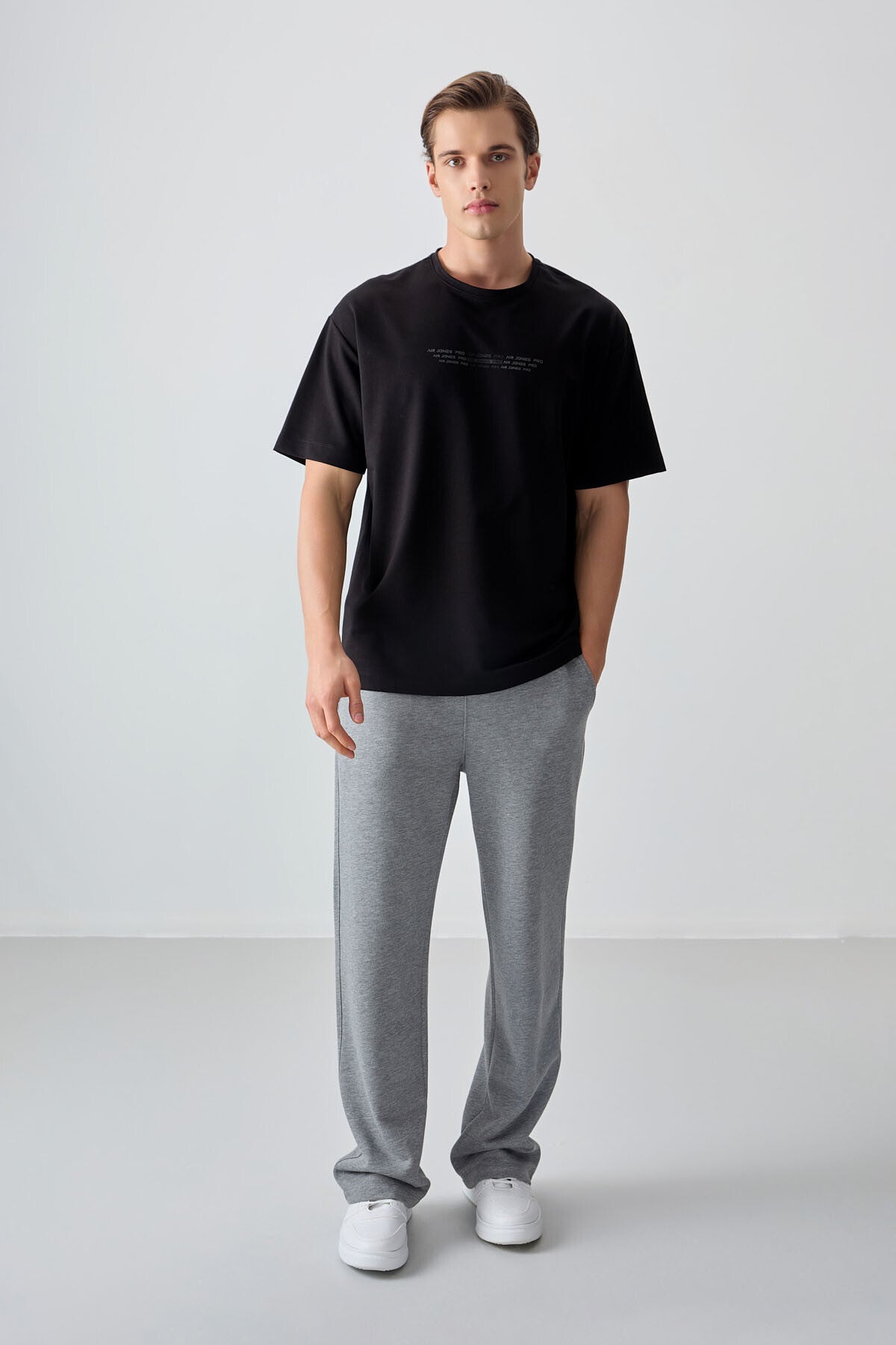 Black Cotton Thick Soft Textured Oversize Fit Printed Men's T-Shirt - 88374