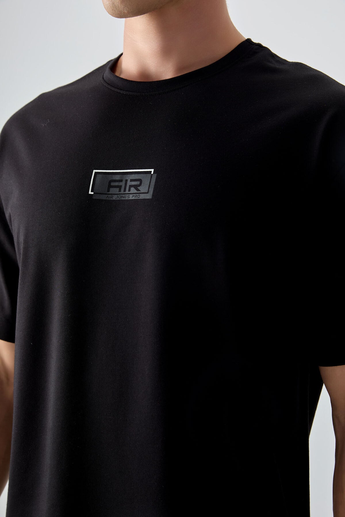 Black Cotton Thick Soft Textured Oversize Fit Printed Men's T-Shirt - 88376