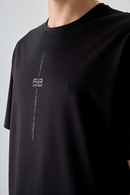 Black Cotton Thick Soft Textured Oversize Fit Printed Men's T-Shirt - 88373