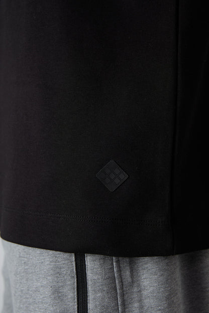Black Cotton Thick Soft Textured Oversize Fit Printed Men's T-Shirt - 88323
