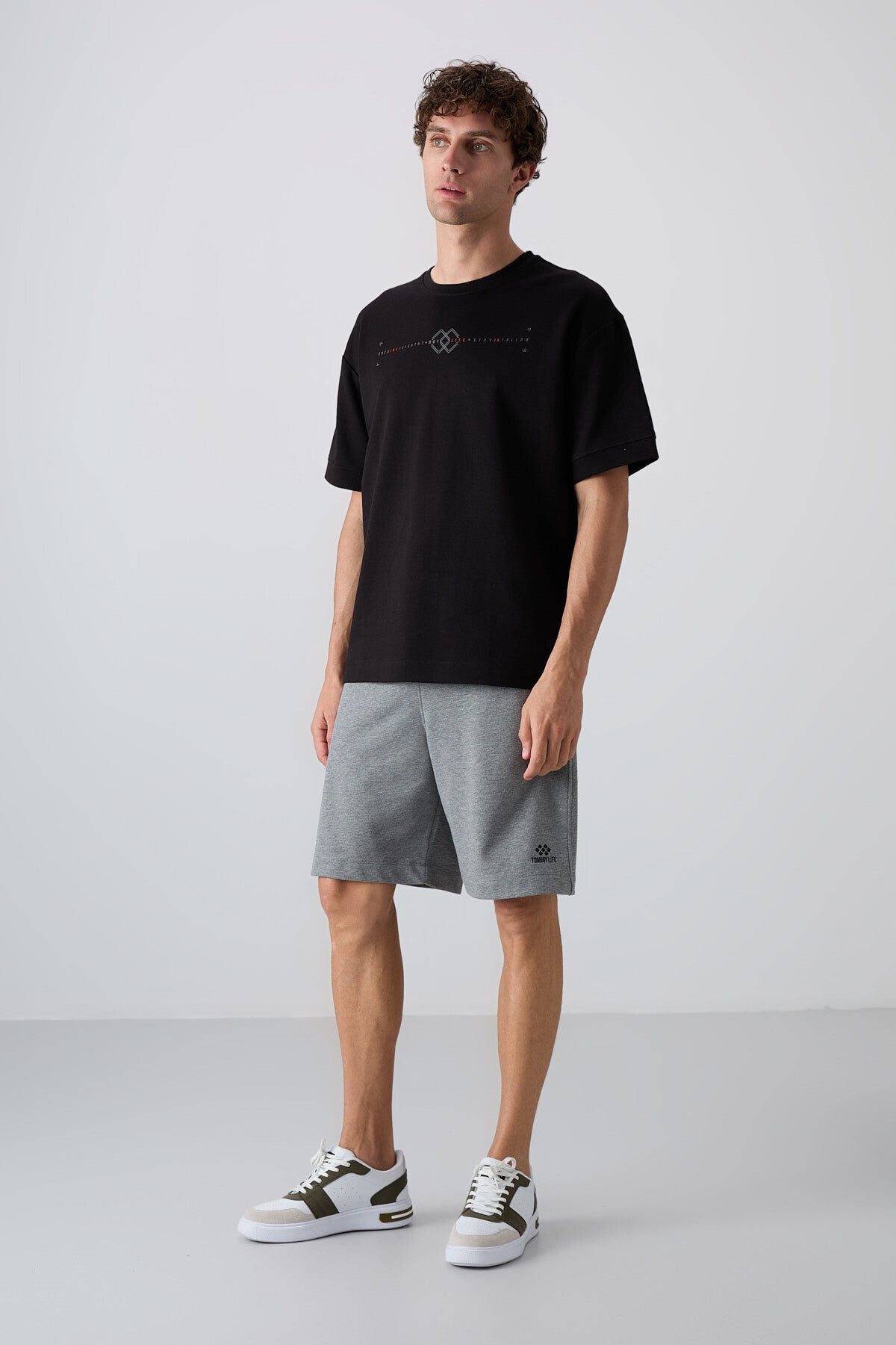 Black Cotton Thick Soft Textured Oversize Fit Printed Men's T-Shirt - 88323
