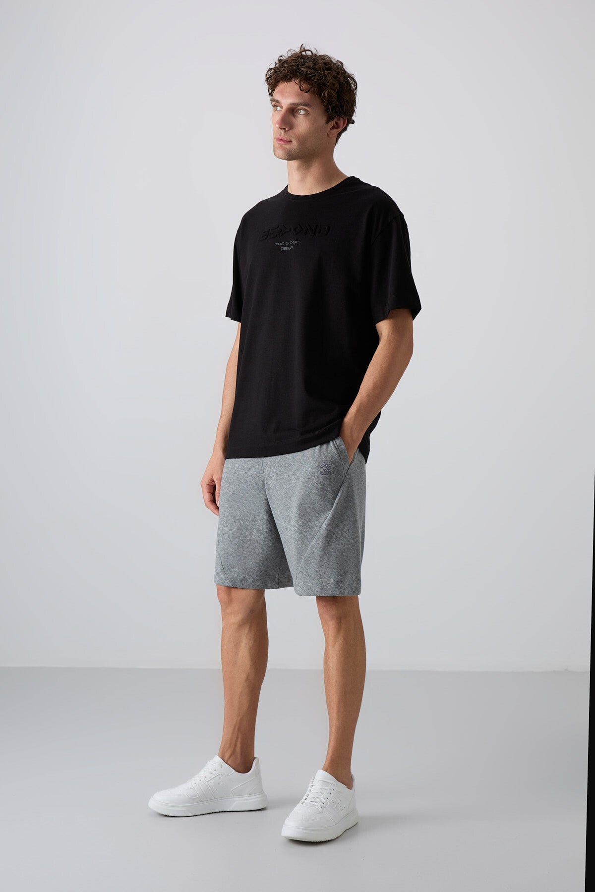 Black Cotton Thick Soft Textured Oversize Fit Printed Men's T-Shirt - 88328
