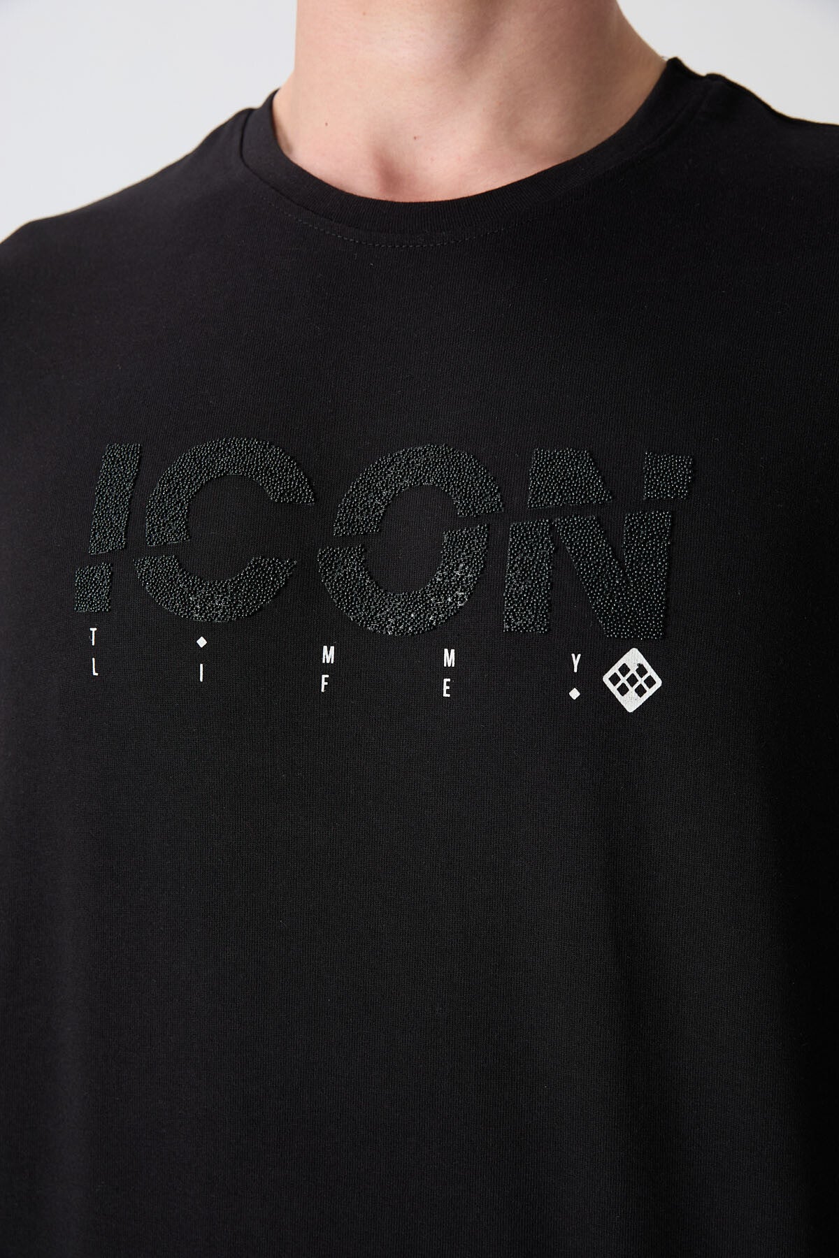 Black Cotton Thick Soft Textured Oversize Fit Printed Men's T-Shirt - 88331