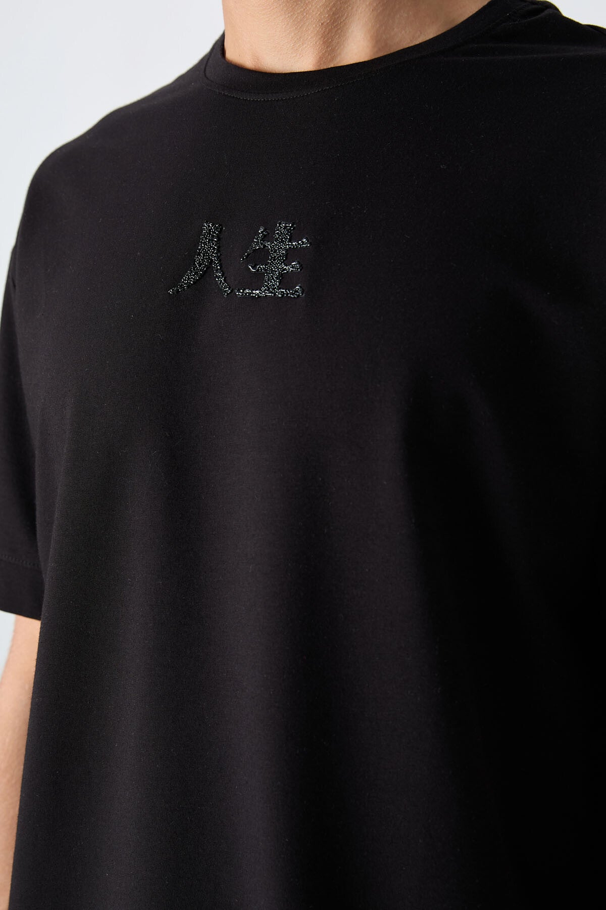 Black Cotton Thick Soft Textured Oversize Fit Printed Men's T-Shirt - 88342