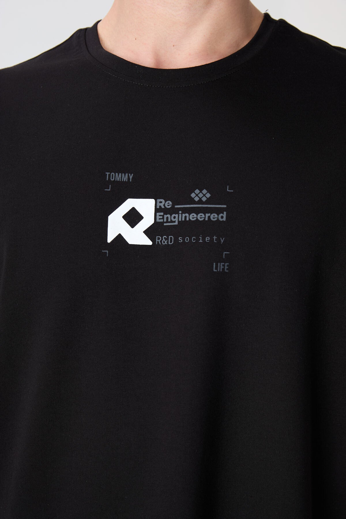 Black Cotton Thick Soft Textured Oversize Fit Printed Men's T-Shirt - 88350