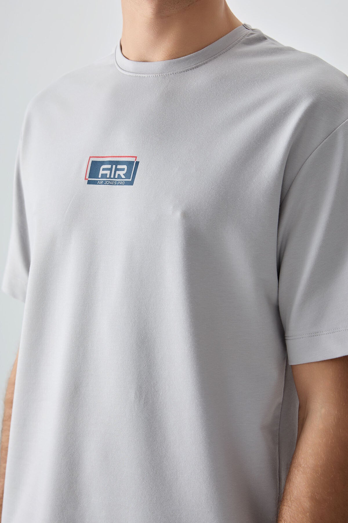 Stone Cotton Thick Soft Textured Oversize Fit Printed Men's T-Shirt - 88376
