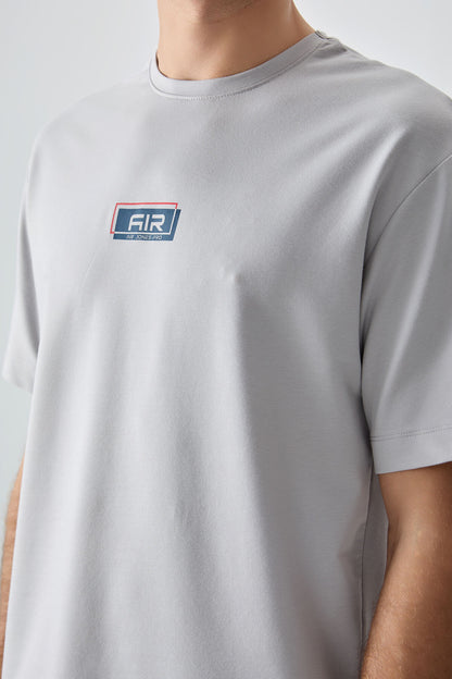 Stone Cotton Thick Soft Textured Oversize Fit Printed Men's T-Shirt - 88376
