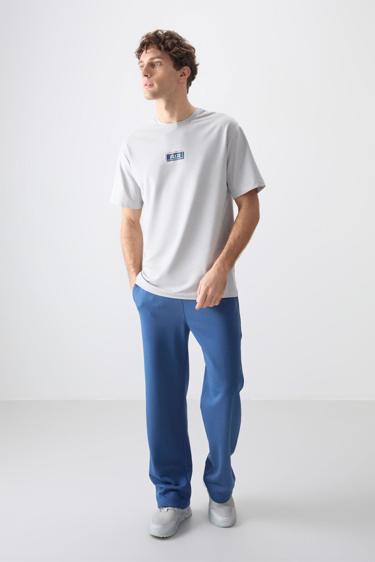 Stone Cotton Thick Soft Textured Oversize Fit Printed Men's T-Shirt - 88376