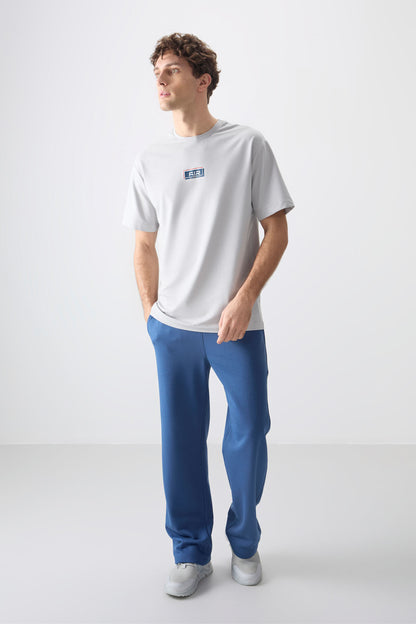 Stone Cotton Thick Soft Textured Oversize Fit Printed Men's T-Shirt - 88376