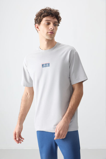 Stone Cotton Thick Soft Textured Oversize Fit Printed Men's T-Shirt - 88376