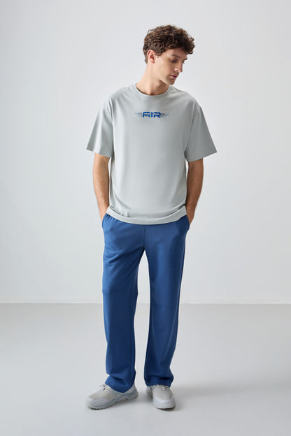 Stone 100% Cotton Thick Soft Textured Oversize Fit Printed Men's T-Shirt - 88356